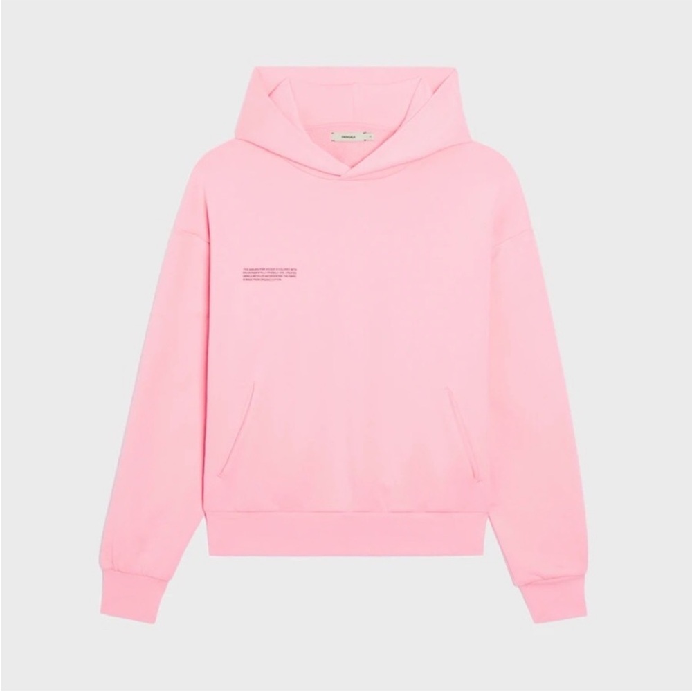 Gently used Pangaia 365 hoodie in Sakura pink 100% organic cotton sustainable XS